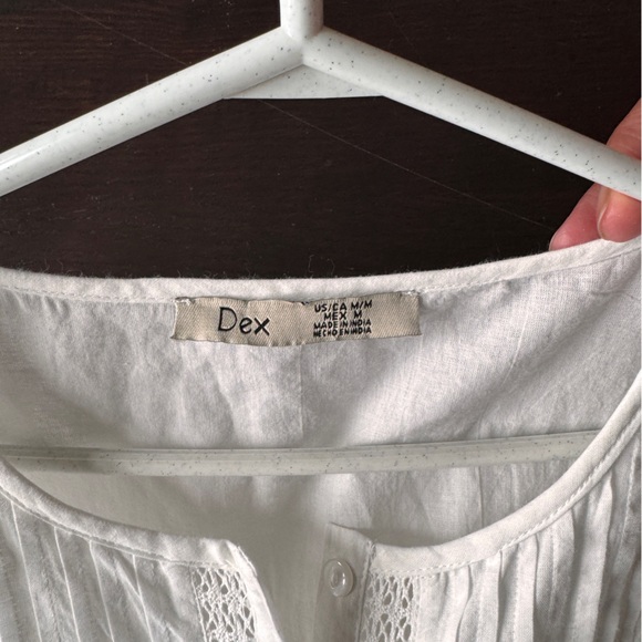 White Women's Cotton Lace Maxi Dress - Picture 7 of 10